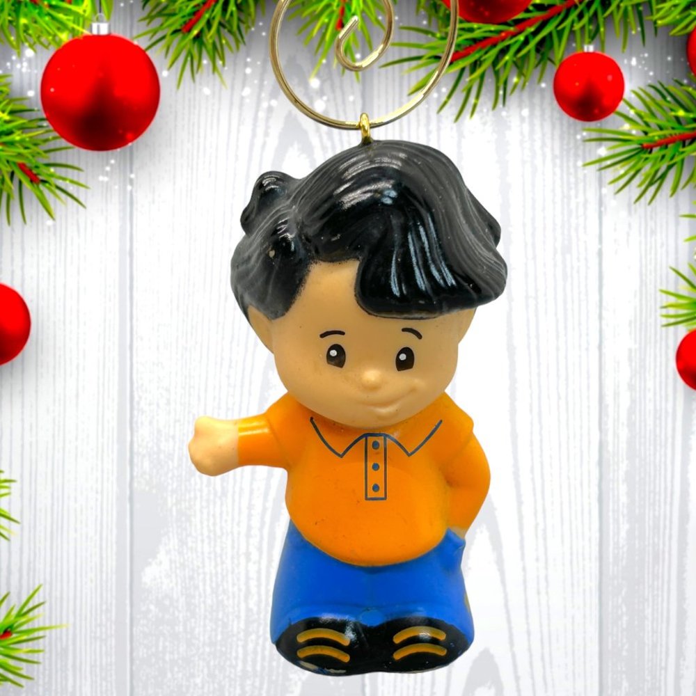 Fisher Price Little People Boy 2.5" ONE‎ OF A KIND Christmas Tree Ornament